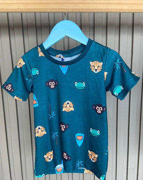 Camisa gola careca estampada animais - Elefante Kids