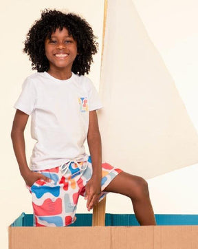 Conjunto short tactel/camisa básica - Elefante Kids