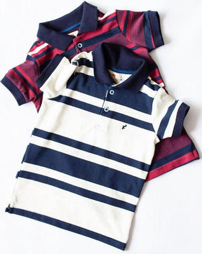 Camisa gola polo piquet listrada - Elefante Kids